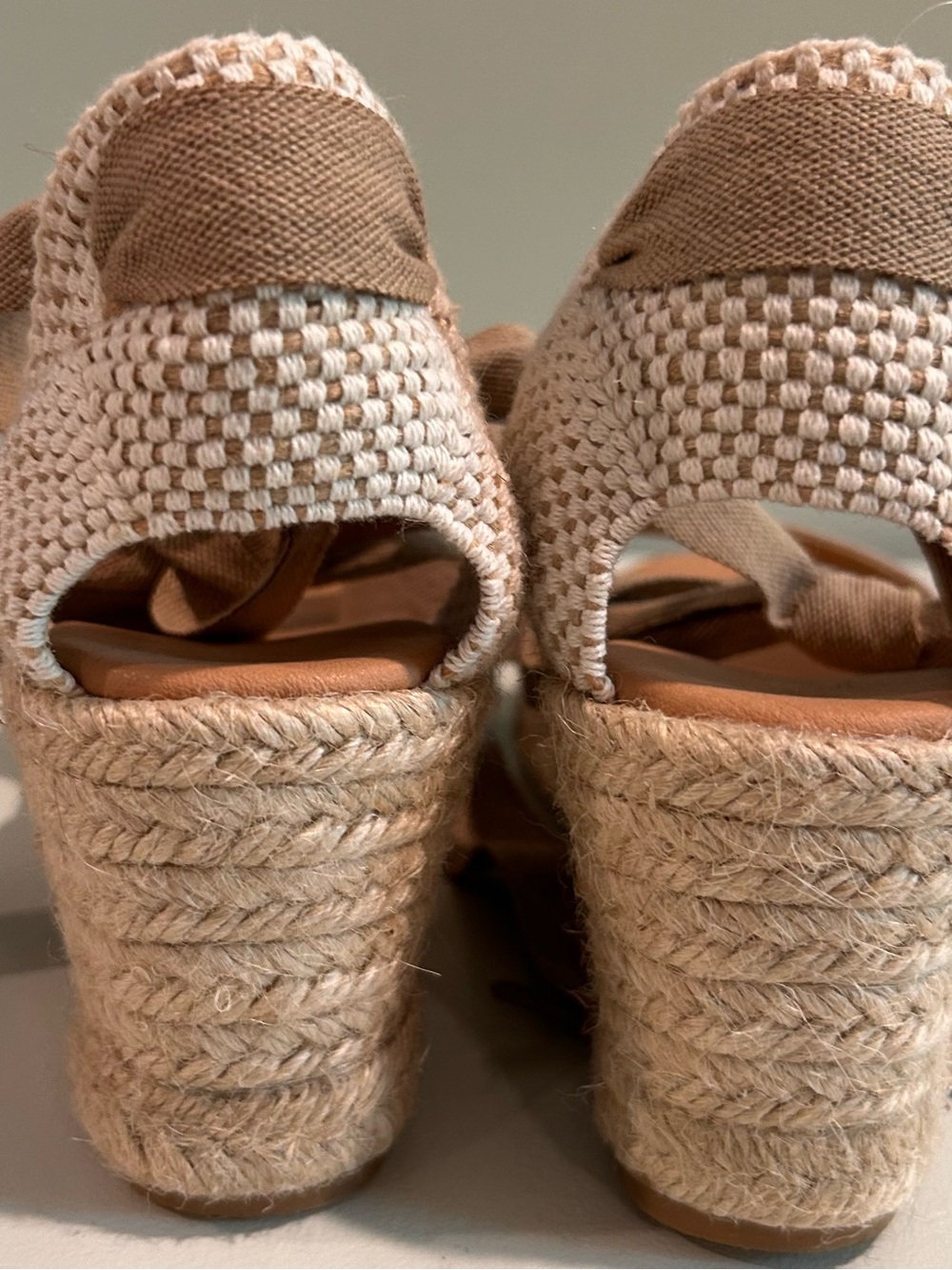 Maypol Women's Lace-Up Espadrille Wedge Sandals — Tan - Picture 6 of 9